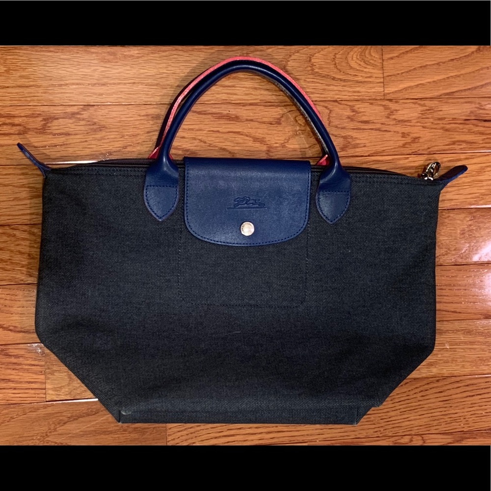 Navy Denim Longchamp Tote